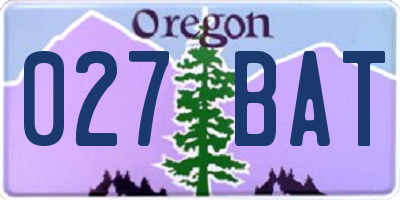 OR license plate 027BAT