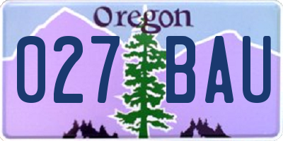 OR license plate 027BAU
