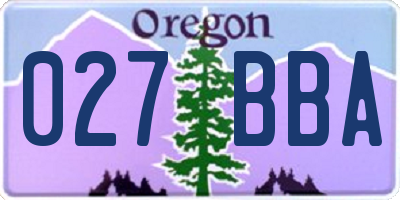 OR license plate 027BBA