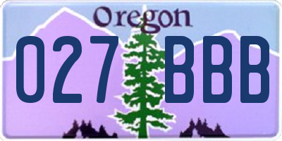 OR license plate 027BBB