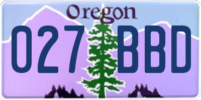 OR license plate 027BBD