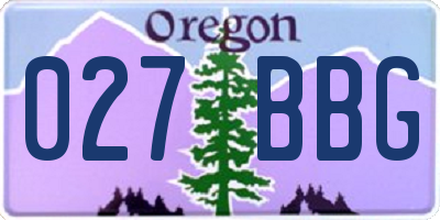 OR license plate 027BBG