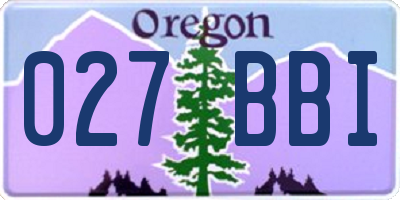 OR license plate 027BBI