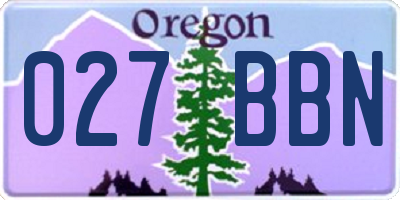 OR license plate 027BBN