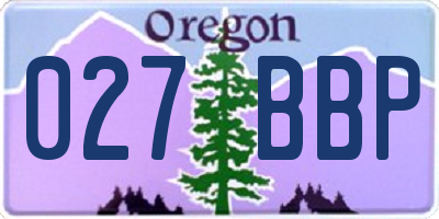 OR license plate 027BBP