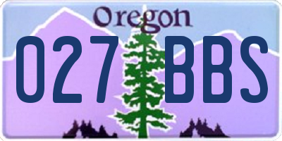 OR license plate 027BBS
