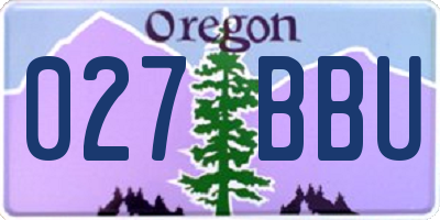 OR license plate 027BBU