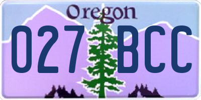 OR license plate 027BCC