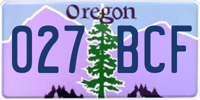 OR license plate 027BCF