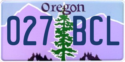 OR license plate 027BCL