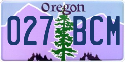 OR license plate 027BCM