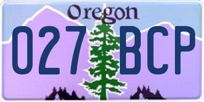 OR license plate 027BCP