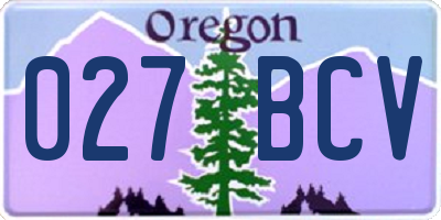 OR license plate 027BCV
