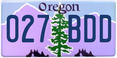 OR license plate 027BDD