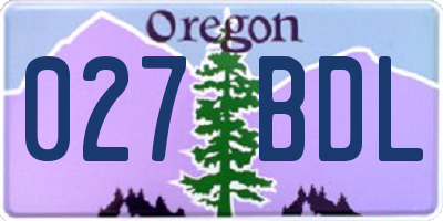 OR license plate 027BDL