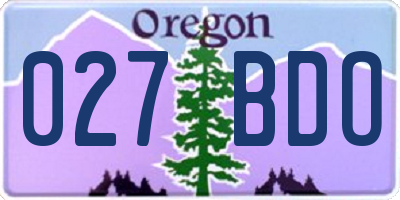 OR license plate 027BDO