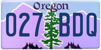 OR license plate 027BDQ