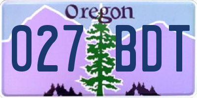 OR license plate 027BDT