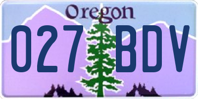 OR license plate 027BDV