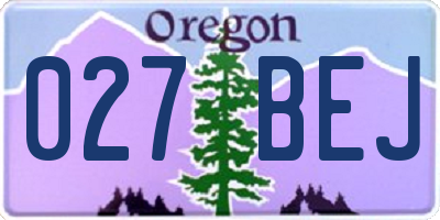 OR license plate 027BEJ