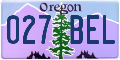 OR license plate 027BEL