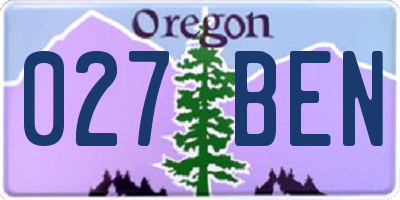 OR license plate 027BEN