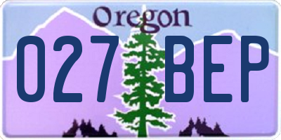 OR license plate 027BEP