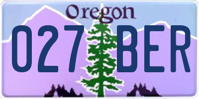 OR license plate 027BER