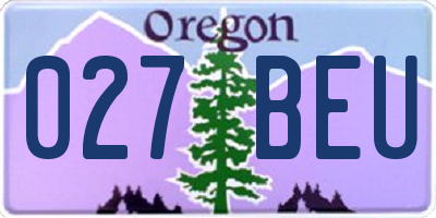 OR license plate 027BEU