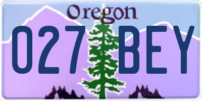 OR license plate 027BEY