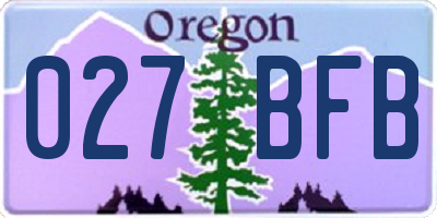OR license plate 027BFB