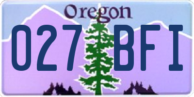 OR license plate 027BFI