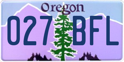 OR license plate 027BFL