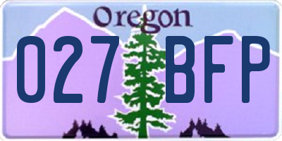 OR license plate 027BFP
