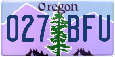OR license plate 027BFU