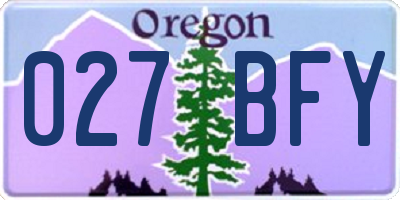 OR license plate 027BFY