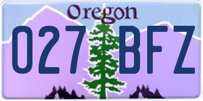 OR license plate 027BFZ