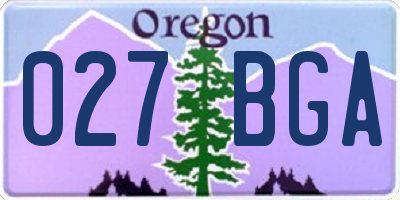 OR license plate 027BGA