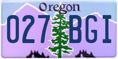 OR license plate 027BGI