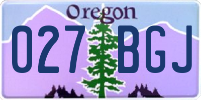 OR license plate 027BGJ
