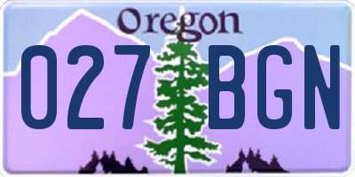 OR license plate 027BGN