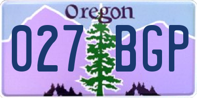 OR license plate 027BGP