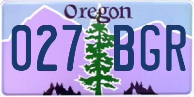 OR license plate 027BGR