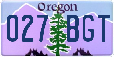 OR license plate 027BGT
