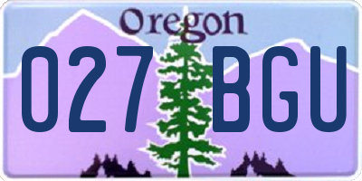 OR license plate 027BGU