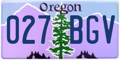 OR license plate 027BGV