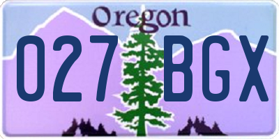 OR license plate 027BGX