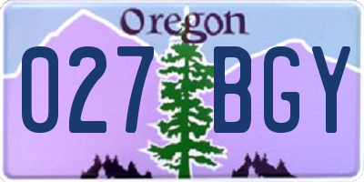 OR license plate 027BGY