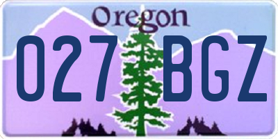 OR license plate 027BGZ