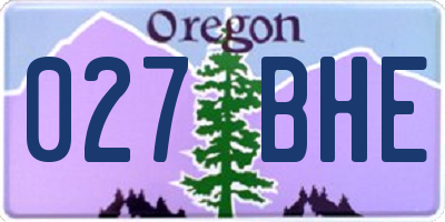 OR license plate 027BHE